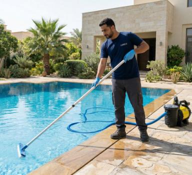 خدمة تنظيف المسابح